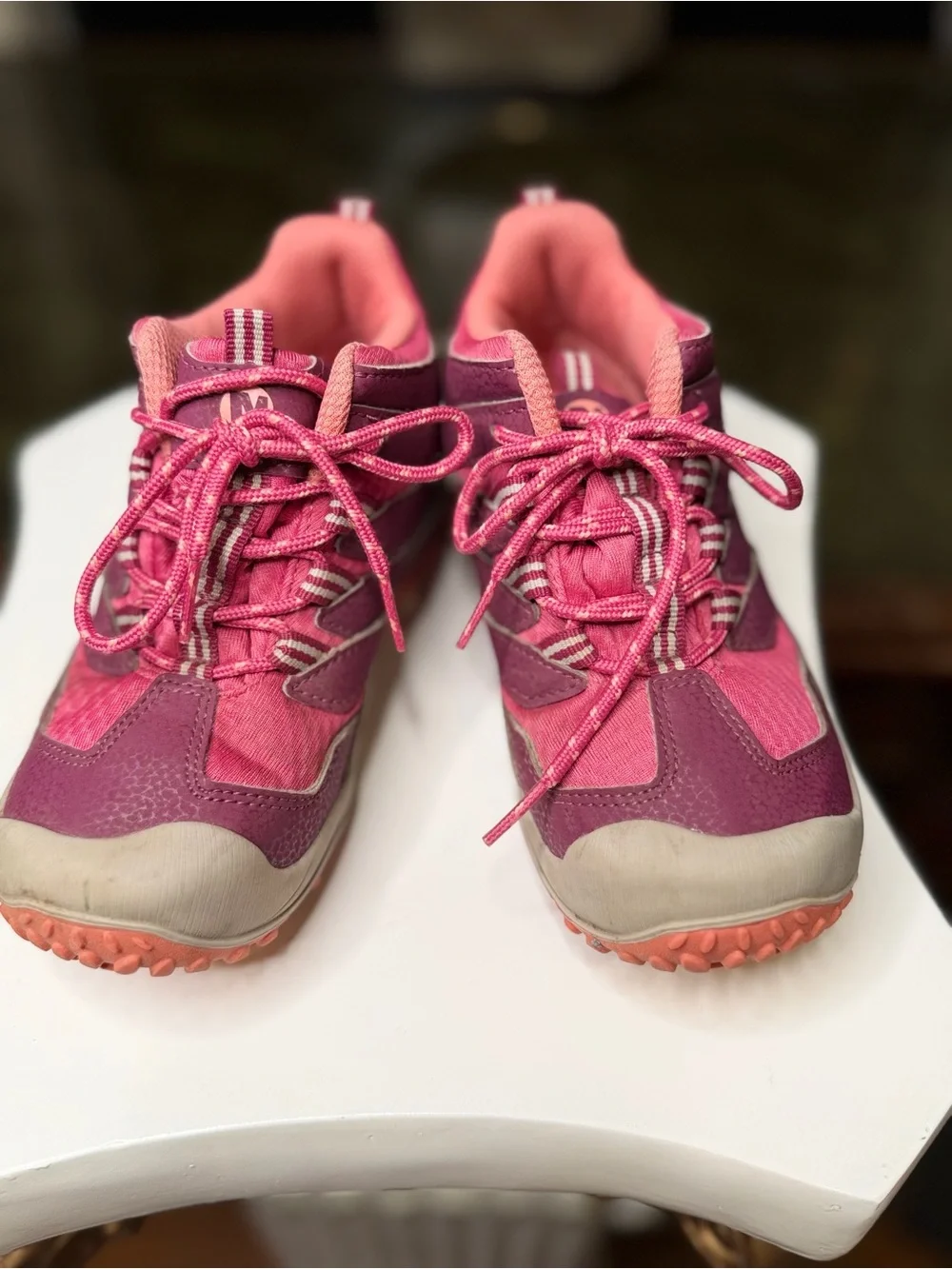 Merrell Chameleon 7 Mid Waterproof Kids Hiking Shoes Pink Purple US 12.5 EUC